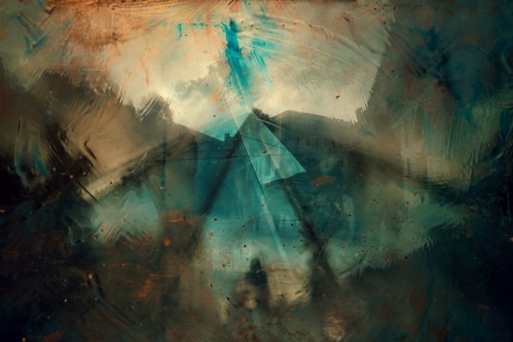 gray and brown abstract painting