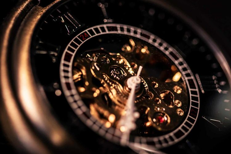 black and gold chronograph watch